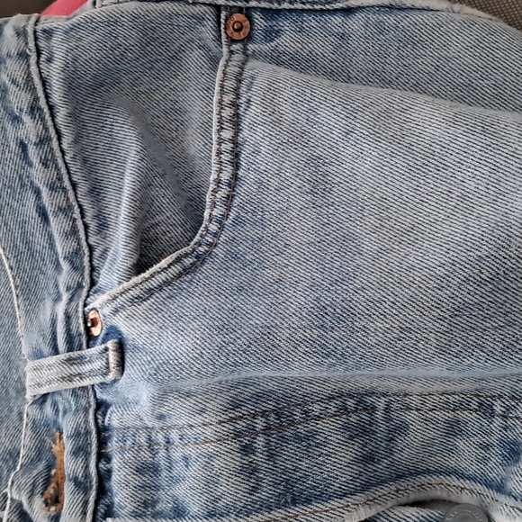 Thrashed Levis vintage hi waisted 501 90s distressed button fly jeans Women's 10 - Picture 2 of 15